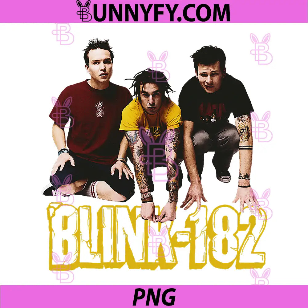 Blink-182 Band Photo Classic Rock PNG, Blink-182 Iconic Band Image PNG