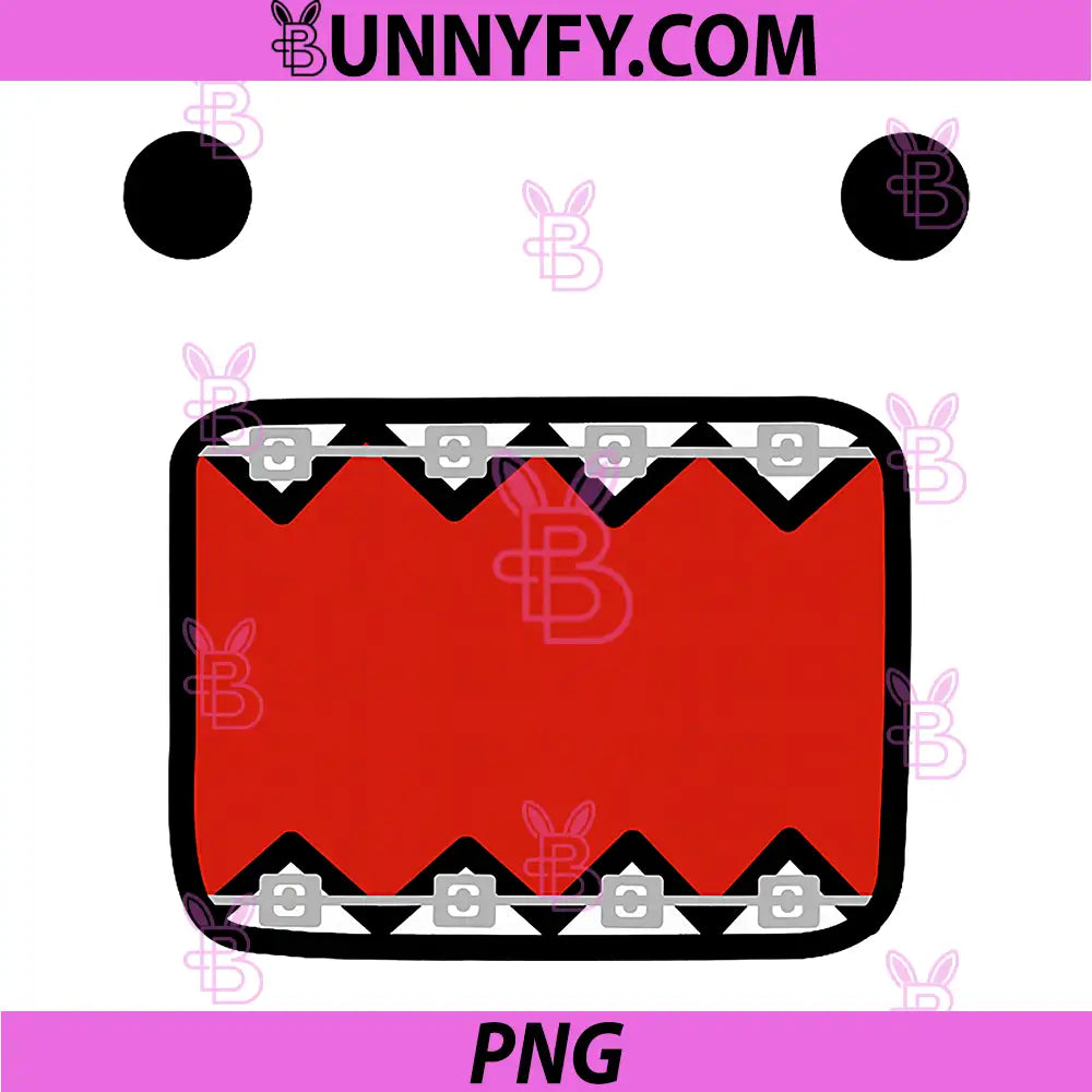 Domo Braces Face PNG, Cute Y2K Cartoon Character PNG