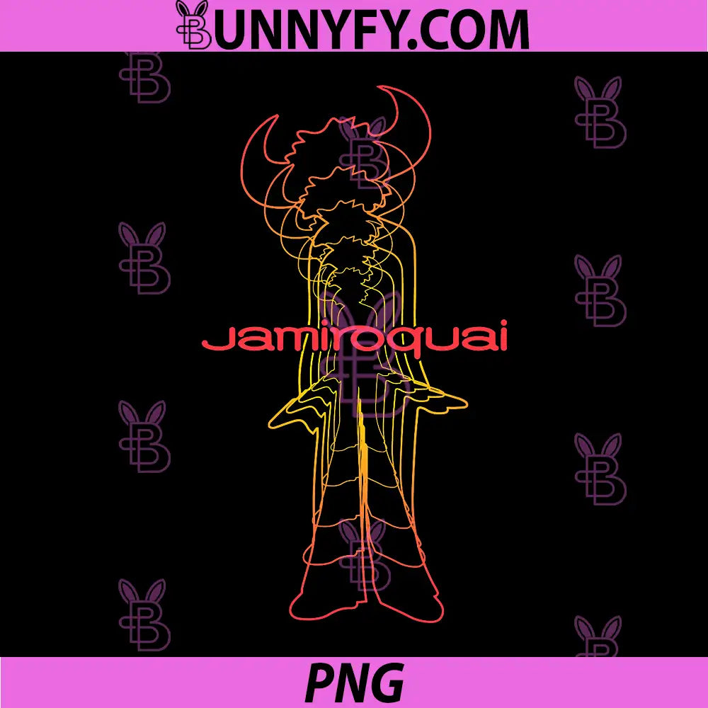 Jamiroquai Neon Silhouette PNG, Retro Acid Jazz Logo PNG