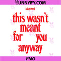 Lola Young Lyric Quote PNG, This Wasnt Meant For You PNG
