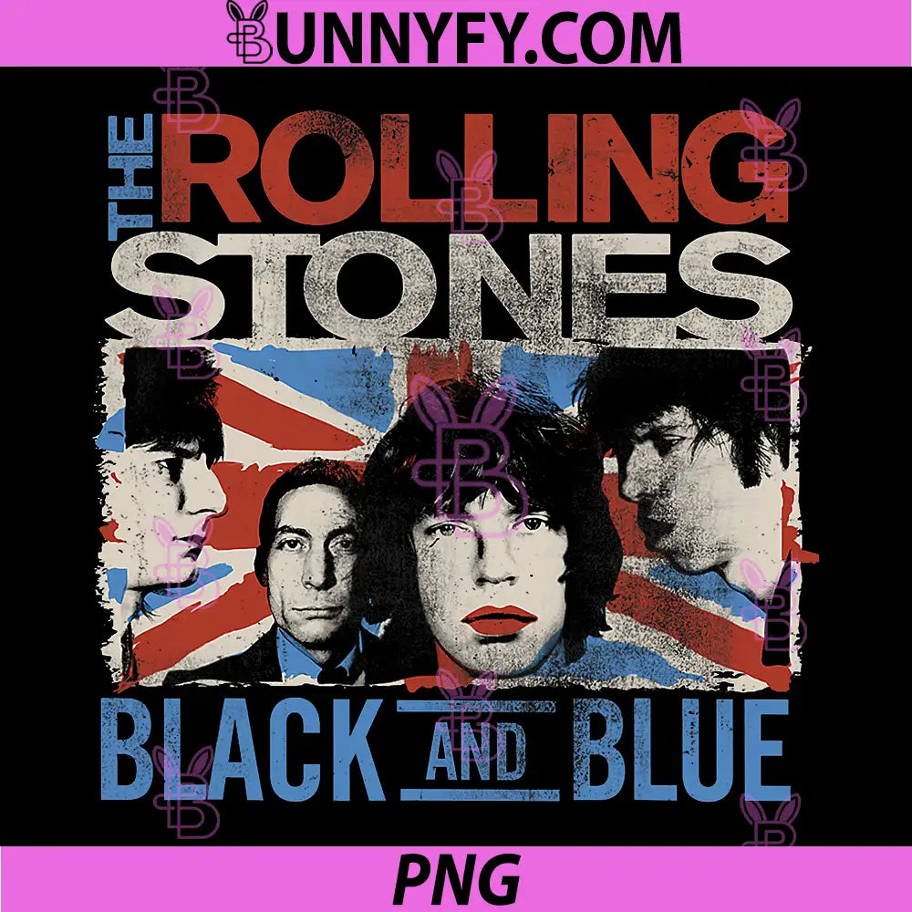 The Rolling Stones Black And Blue PNG, Classic Rock Band PNG