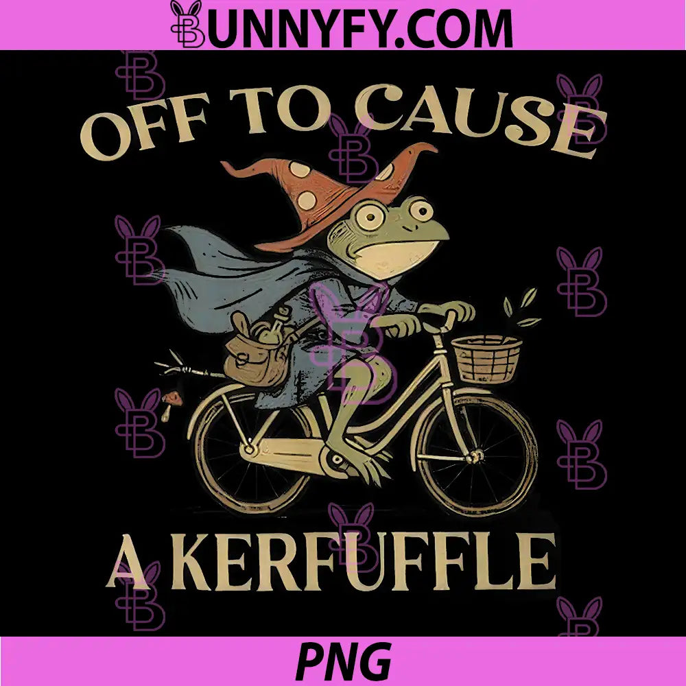 Off to Cause A Kerfuffle Frog PNG, Funny Frog PNG