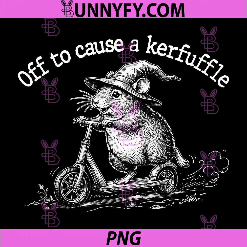 Off to Cause A Kerfuffle PNG, Funny Groundhog Scooter PNG