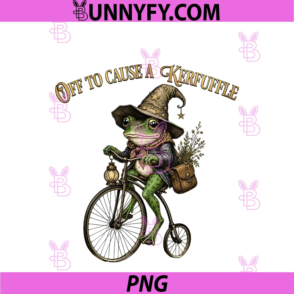 Off To Cause A Kerfuffle PNG, Witchy Frog Wizard PNG