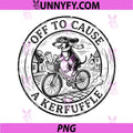 Off to Cause a Kerfuffle PNG, Funny Dachshund on Bike PNG