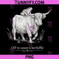 Off to Cause A Kerfuffle PNG, Funny Highland Cow Frog Art Zip PNG