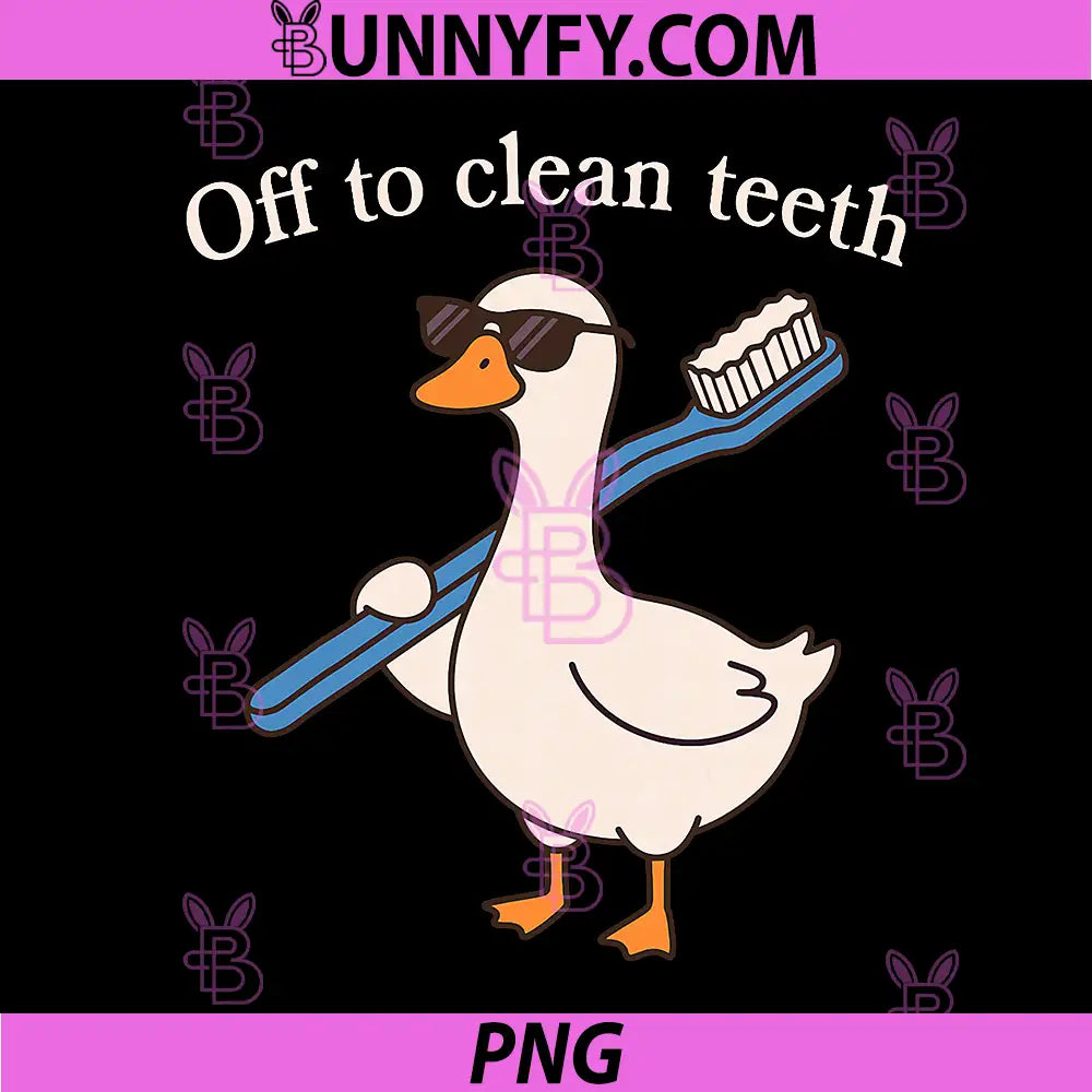 Off to Clean Teeth PNG, Funny Goose Dentist Dental Hygienist PNG