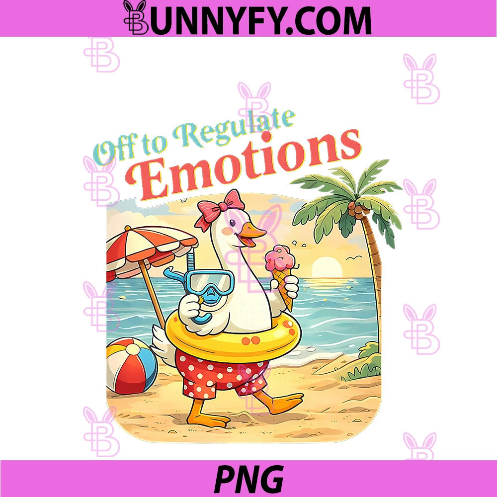 Off to Regulate Emotions Cute PNG, Beach Goose SEL Counselor PNG