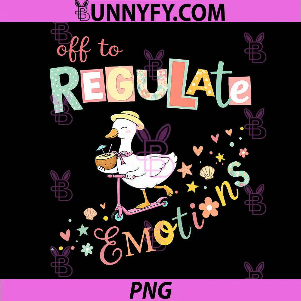 Off to Regulate Emotions PNG, Funny Mental Health Goose Meme PNG