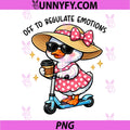 Off to Regulate Emotions PNG, Goose with Coffee Mental Health PNG