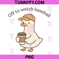 Off to Watch Baseball PNG, Goose Cool Game Animal Sports Vintage PNG