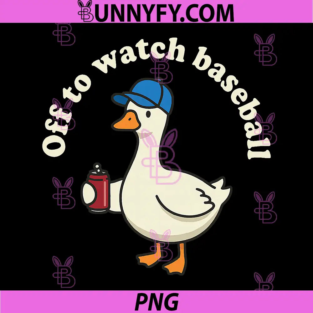 Off To Watch Baseball Goose PNG, Funny Duck Beer Cartoon PNG