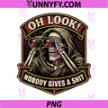 Oh Look! Nobody Gives A Shit PNG, Funny Skeleton Binoculars Joke PNG