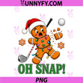 Oh Snap PNG, Funny Golf Golfer Christmas Gingerbread PNG