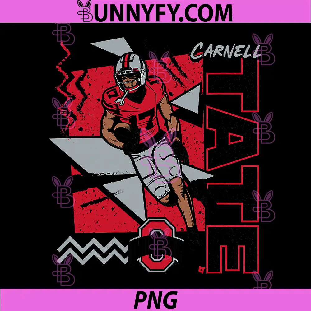 Ohio State Football PNG, Carnell Tate 90s Style PNG