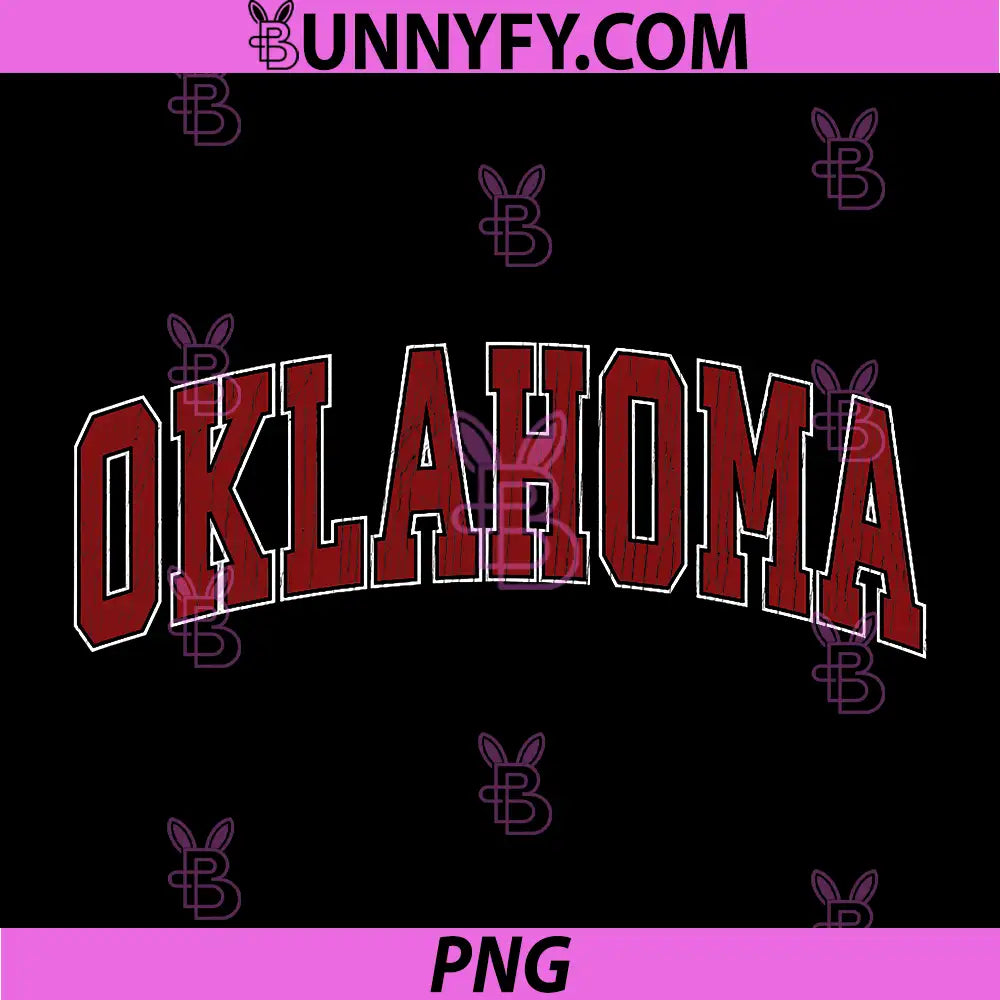Oklahoma OK Vintage PNG, Athletic Sports Design Red Style 80s 90s PNG