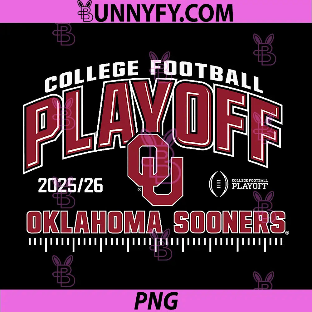 Oklahoma Sooners College PNG, Football Playoff CFP 2025-26 Black PNG