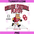 Oklahoma Sooners College PNG, Football Playoff Mascot Text 2025 PNG
