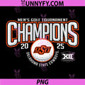 Oklahoma State Cowboys Men's PNG, Golf Big 12 Champs 2025 Black PNG