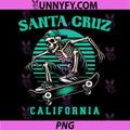 Santa Cruz California PNG, Skeleton Skating Streetwear PNG