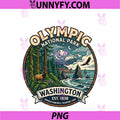 Olympic National Park Washington PNG, Vintage Nature Badge Design PNG