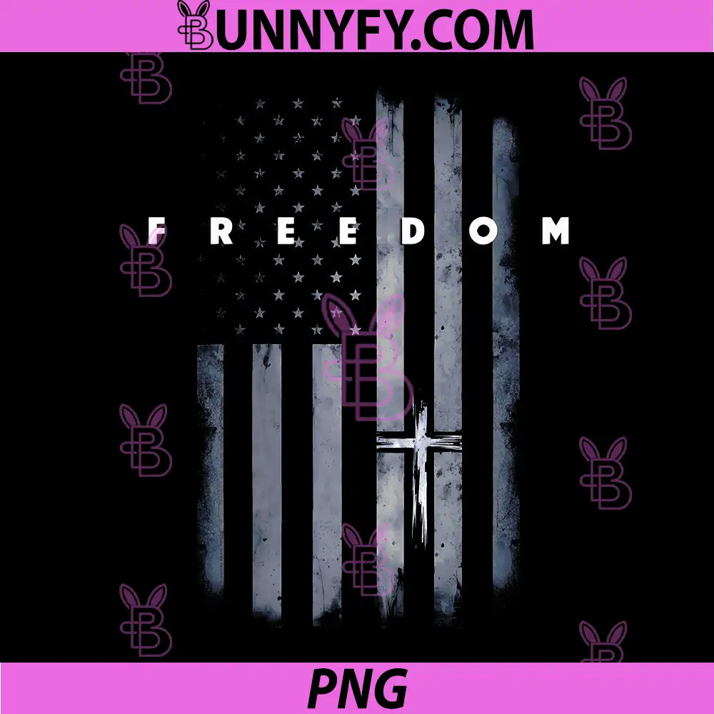 Grunge American Flag and Cross PNG, Faith Family Freedom PNG