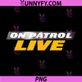 On Patrol Live PNG, Black Modern Crew Neck Logo PNG