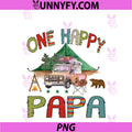 One Happy Papa PNG, Camper 1st Birthday Boy Camping Bear PNG