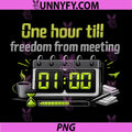 One Hour Till Freedom from Meeting PNG, Digital Countdown PNG