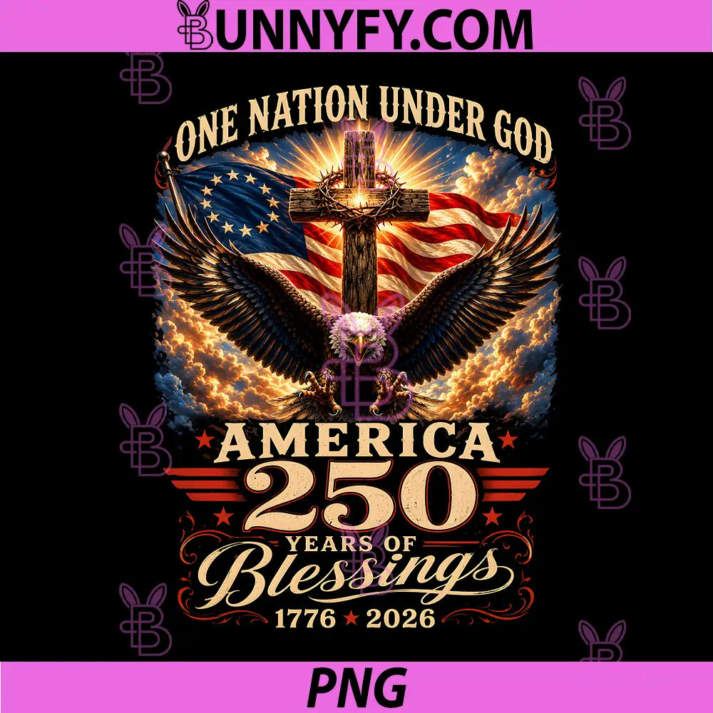 One Nation Under God 250 Years PNG, 250th Anniversary USA PNG