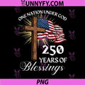 One Nation Under God 250 Years PNG, 250th Anniversary USA PNG