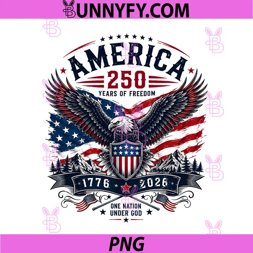 One Nation Under God 250 Years PNG, 250th Anniversary USA PNG