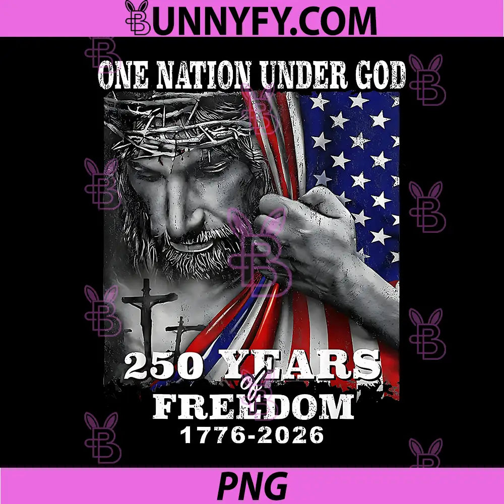 One Nation Under God 250 Years PNG, American Anniversary PNG