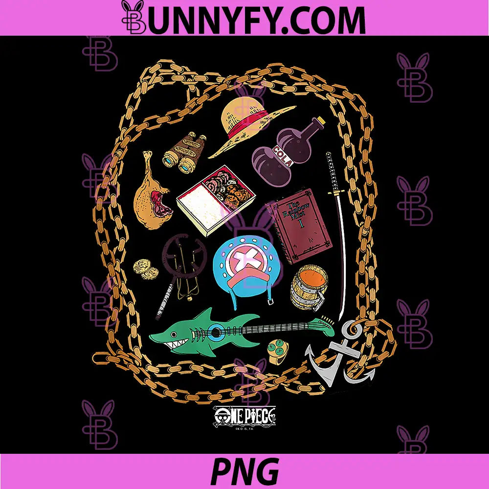 One Piece Anime PNG, Front and Back Anchor Logo and Crew Items PNG
