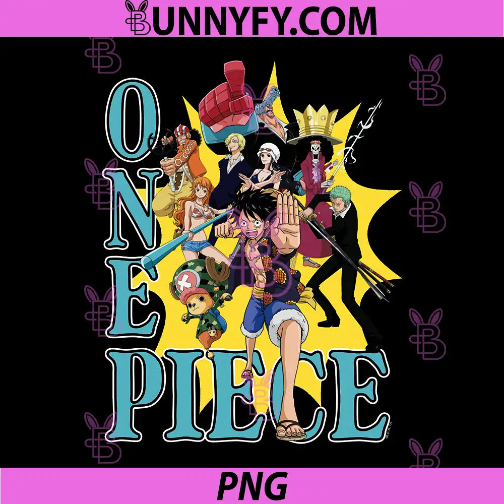 One Piece Anime PNG, Group Photo Burst Character Collage PNG