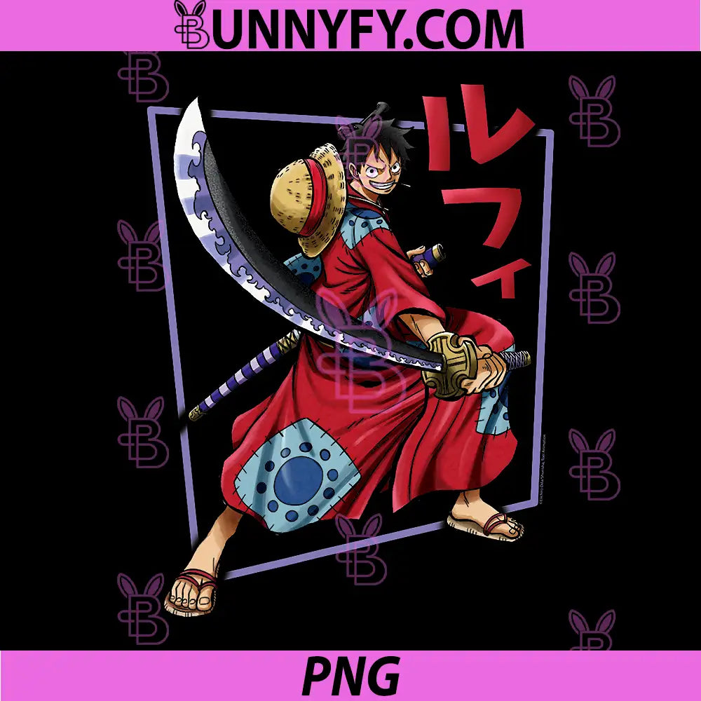 One Piece Anime PNG, Luffy Wano Costume Illustration PNG