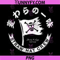 One Piece Anime PNG, Straw Hat Crew Flag with Kanji PNG
