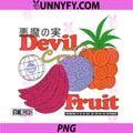 One Piece Anime Vintage PNG, Devil Fruit Ad with Kanji PNG