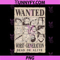 One Piece Anime PNG, Worst Generation Wanted Poster Collage PNG