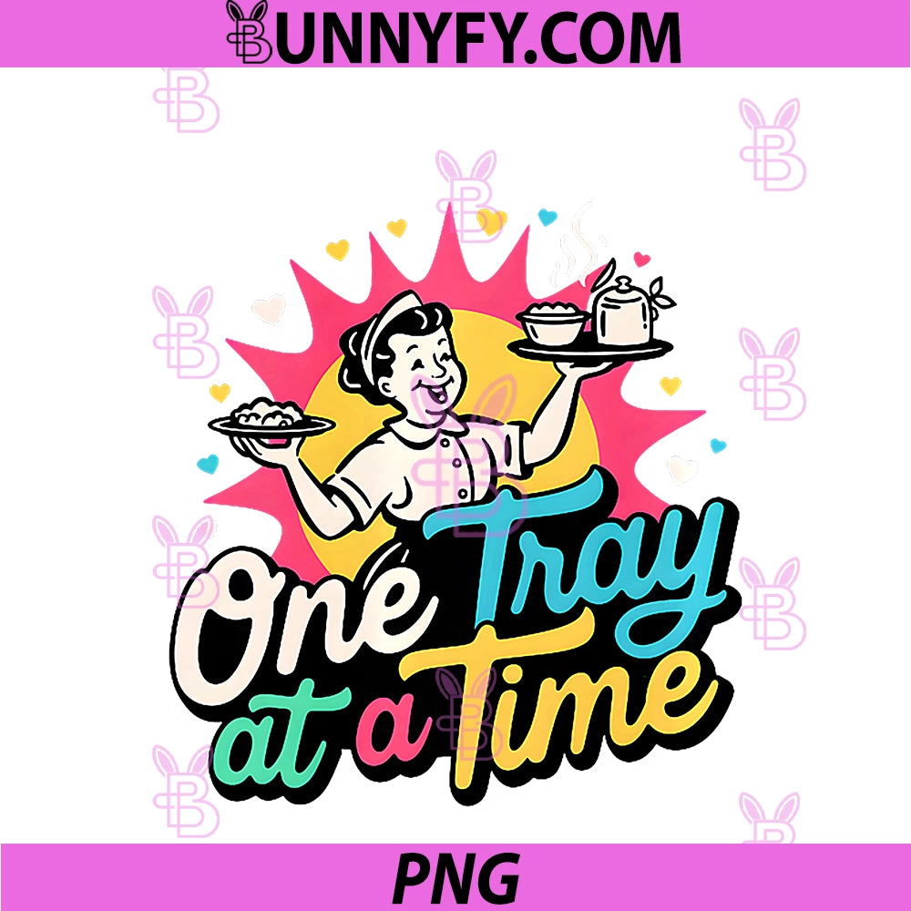 One Tray At A Time PNG, Lunch Lady Cafeteria Worker PNG