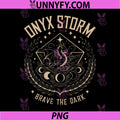 Onyx Storm Dragon And Moon Crest PNG, Brave The Dark Emblem PNG