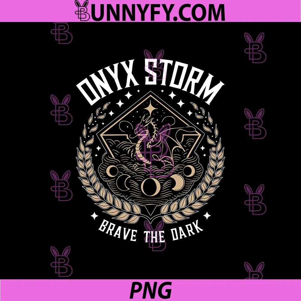 Onyx Storm Dragon Crest Art PNG, Brave The Dark Fantasy Emblem PNG