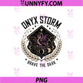 Onyx Storm Dragon Laurel Badge PNG, Brave The Dark Fantasy Crest PNG