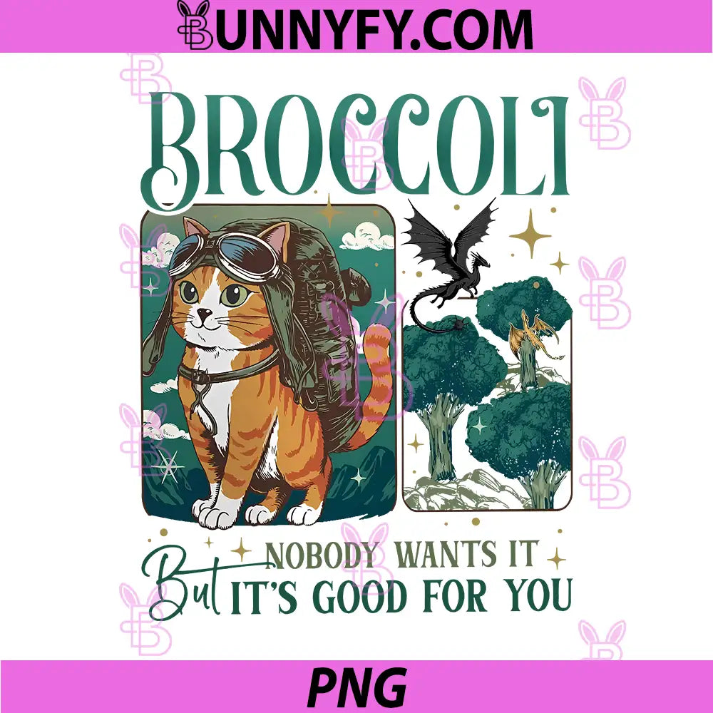 Broccoli Cat Aviator Fantasy Art PNG, Nobody Wants It But Its Good For You PNG