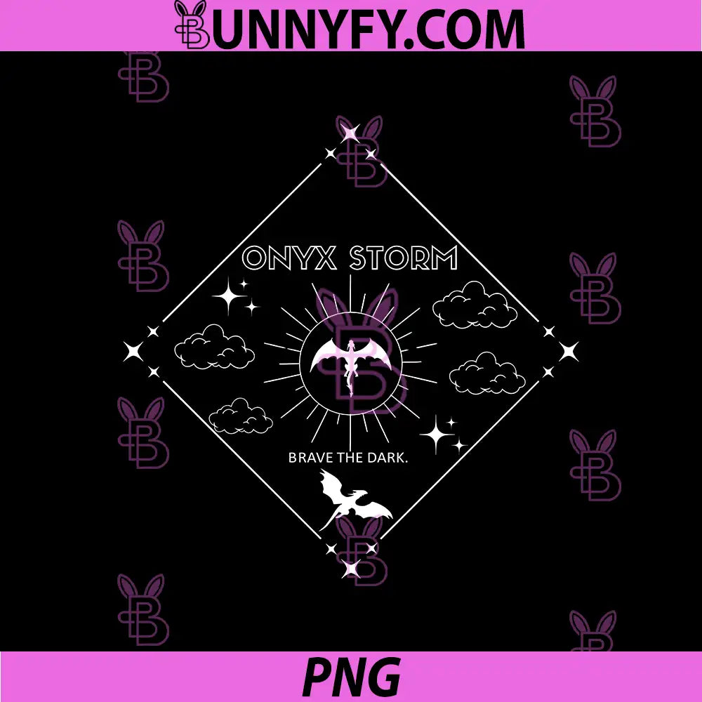 Onyx Storm Brave The Dark Dragon Crest PNG, Dark Romantasy Storm Symbol PNG