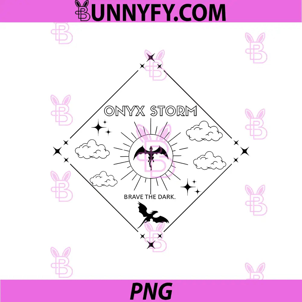 Onyx Storm Brave The Dark Sky Dragon PNG, Fantasy Storm Emblem Art PNG