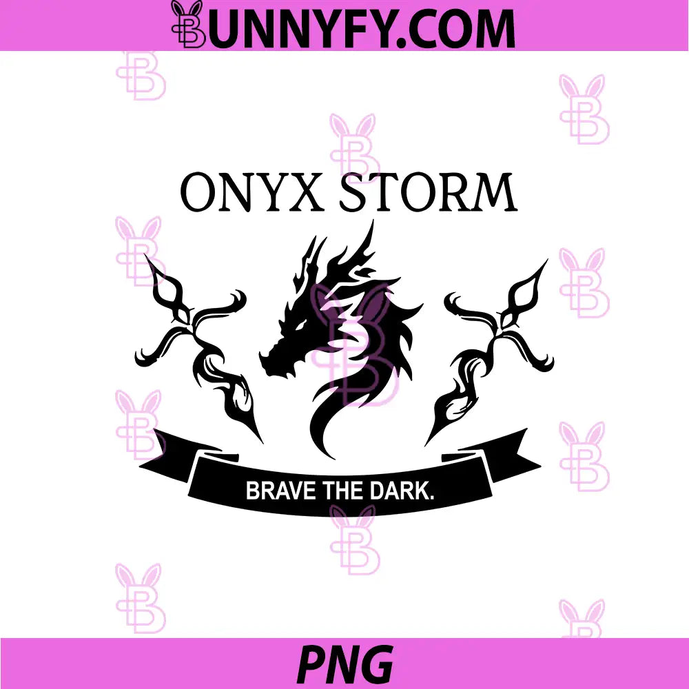 Onyx Storm Tribal Dragon Design PNG, Brave The Dark Minimal PNG