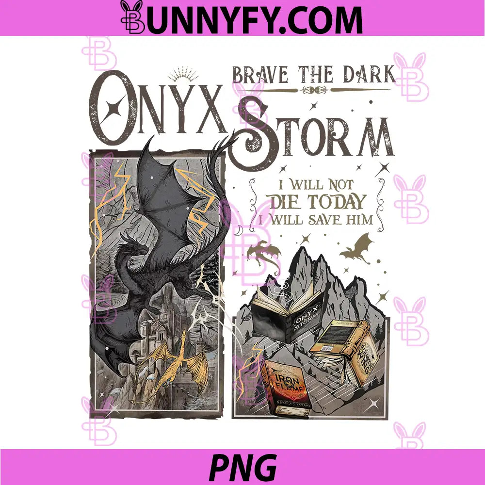 Onyx Storm Gothic Dragon Scene PNG, I Will Save Him PNG