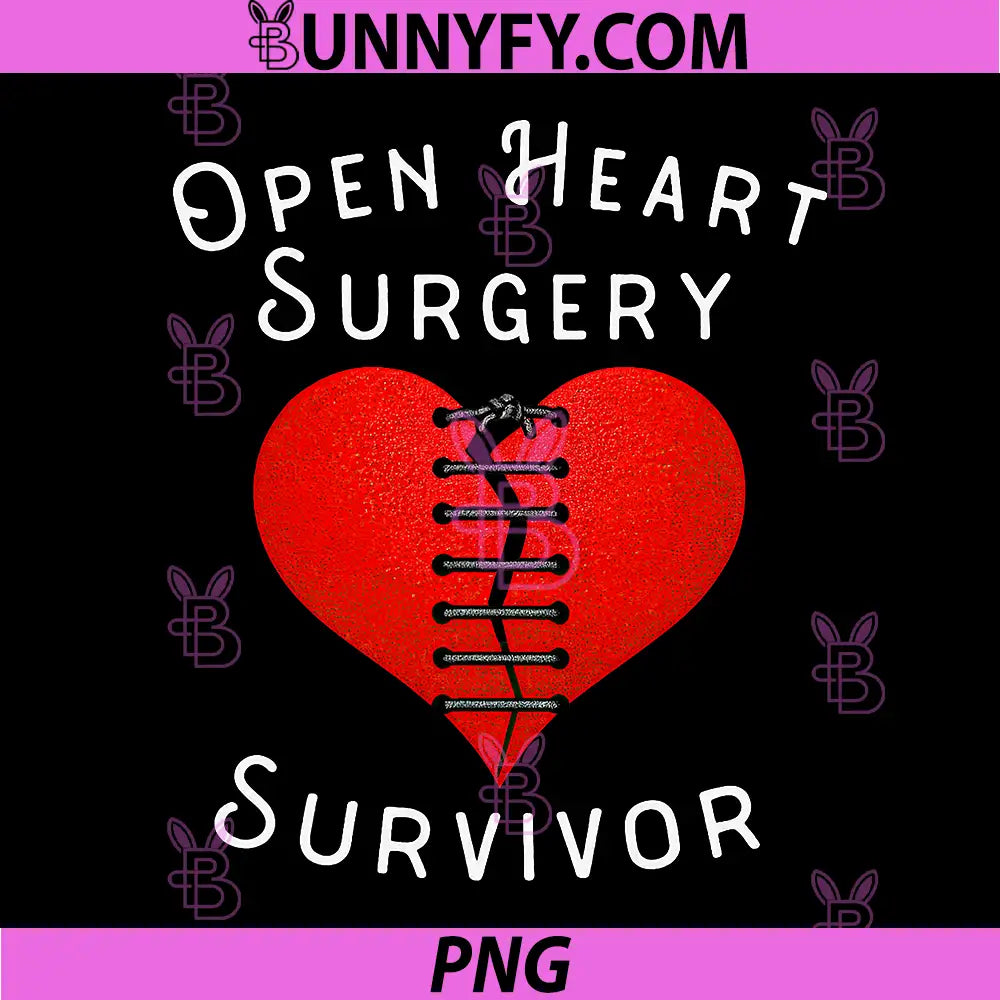 Stitched Heart Survivor PNG, Open Heart Surgery Gift PNG