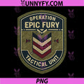 Operation Epic Fury PNG, The Retro 90s Command Patch Design PNG